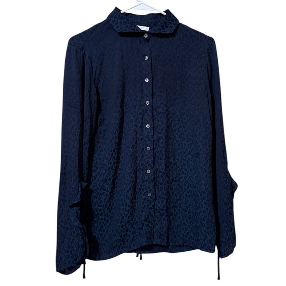 Anthropologie Current Air Women Size Small Button Down Shirt Lightweight Leopard